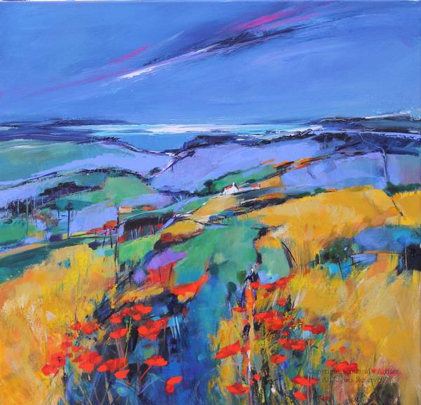 Poppies on Arran - Acrylic - 2016 - 700 x 700mm