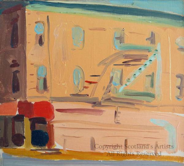 Near Cooper Street, Brooklyn - Oil on Card - 17.5 x 15.2 cm