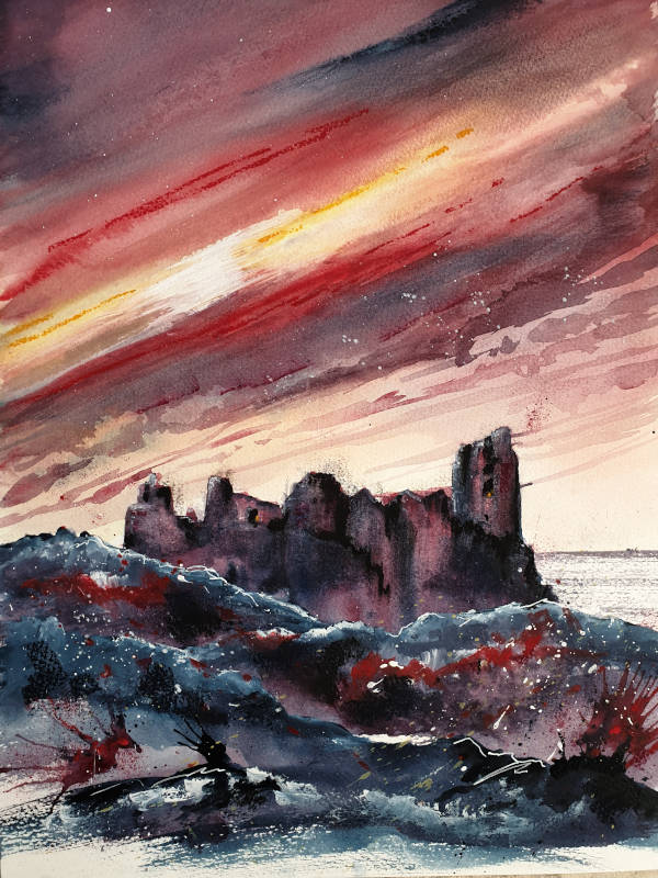 Dunure Castle at Sunset