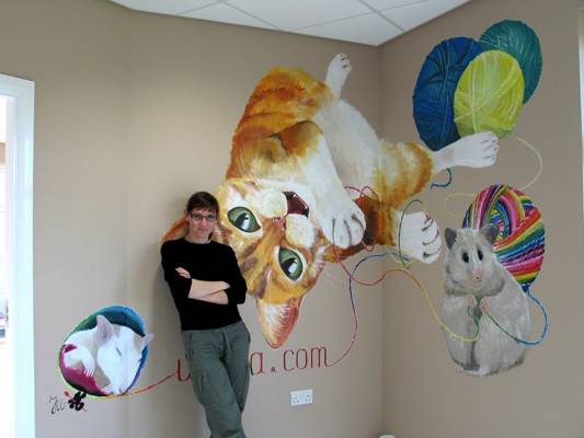 Mural at exclusive cattery, Aberdeen